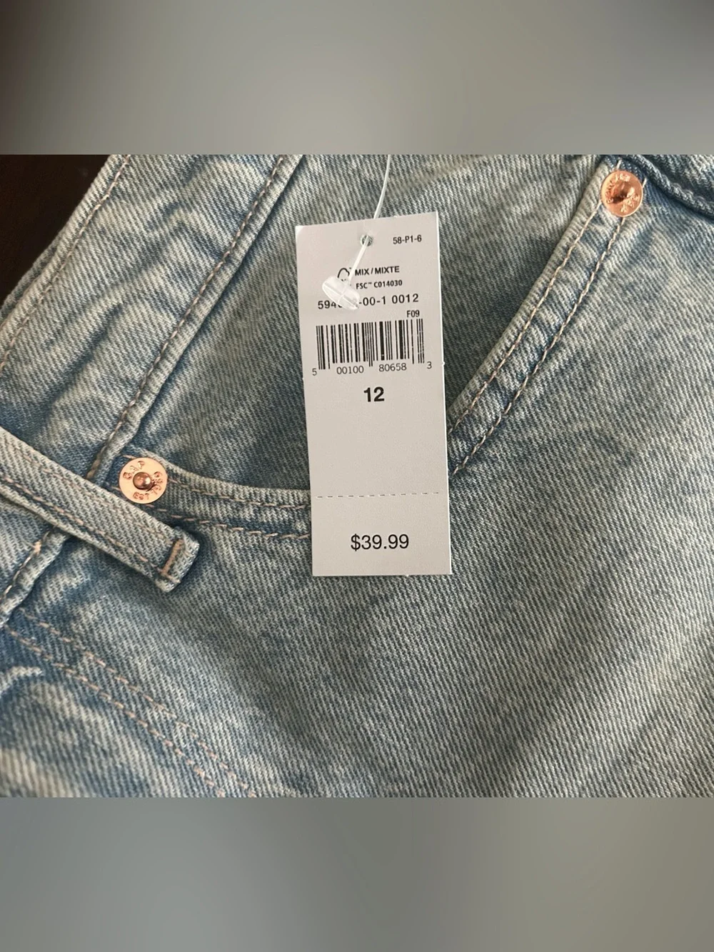 Set of 2 Gap Kids Dark Blue and Light Blue Denim Shorts NWT Sz 12